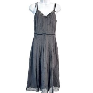 Y2K Silk Midi Beaded Sheath Slip Dress Fairy Grunge SZ 6 NWT Muse Boston Proper